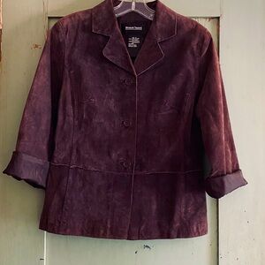 Brandon Thomas coffee Blazer Classic Suede Design